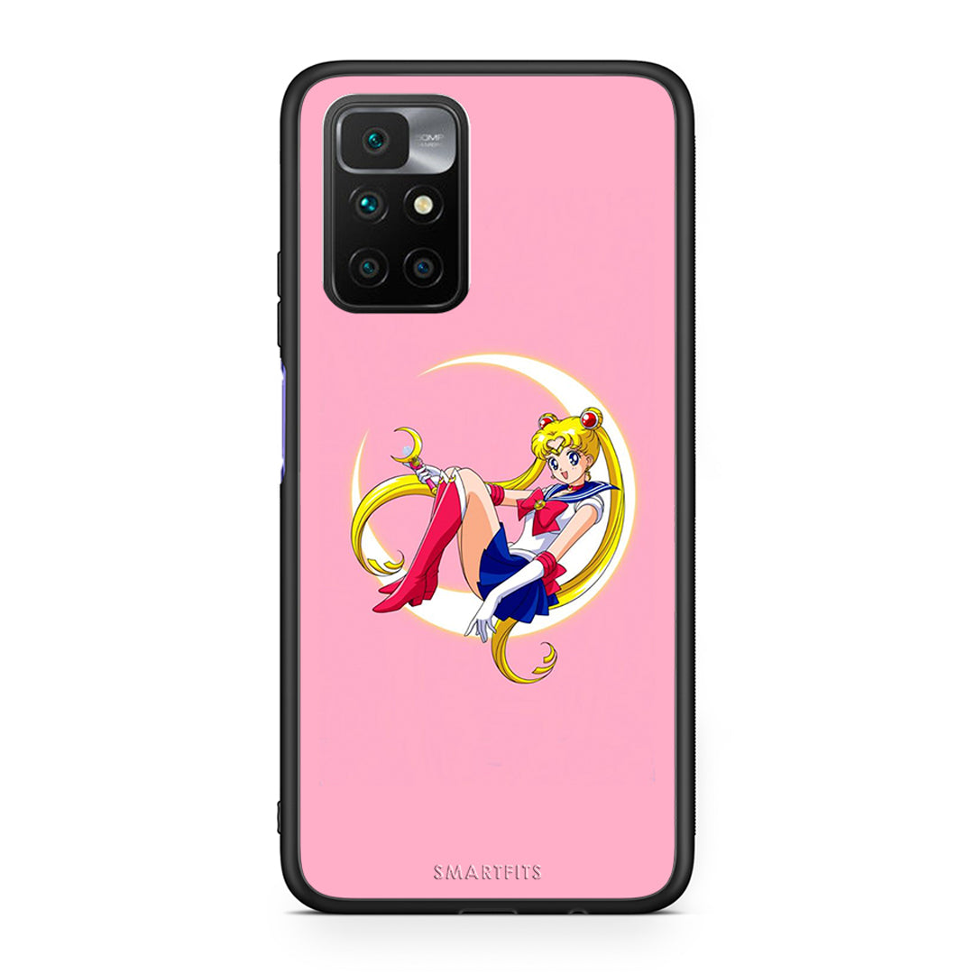 Xiaomi Redmi 10/Redmi Note 11 4G Moon Girl θήκη από τη Smartfits με σχέδιο στο πίσω μέρος και μαύρο περίβλημα | Smartphone case with colorful back and black bezels by Smartfits