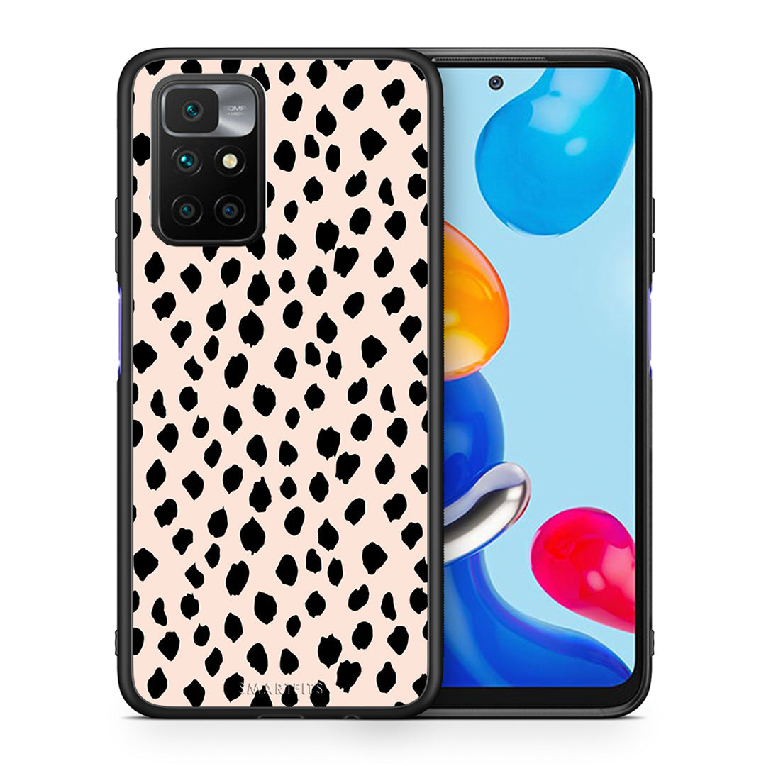 Θήκη Xiaomi Redmi 10/Redmi Note 11 4G New Polka Dots από τη Smartfits με σχέδιο στο πίσω μέρος και μαύρο περίβλημα | Xiaomi Redmi 10/Redmi Note 11 4G New Polka Dots case with colorful back and black bezels