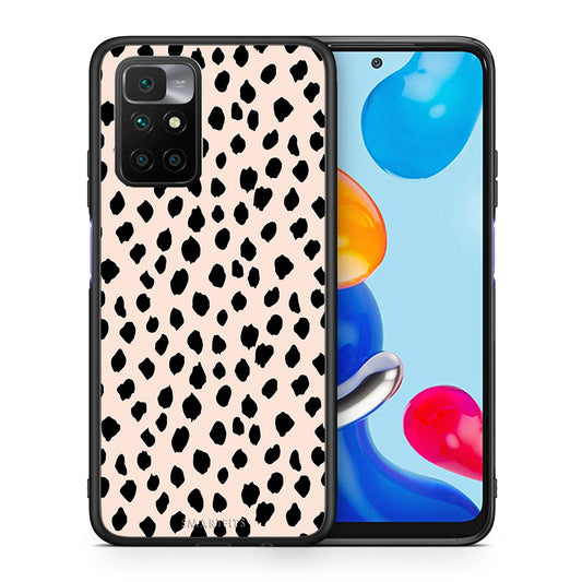 Θήκη Xiaomi Redmi 10/Redmi Note 11 4G New Polka Dots από τη Smartfits με σχέδιο στο πίσω μέρος και μαύρο περίβλημα | Xiaomi Redmi 10/Redmi Note 11 4G New Polka Dots case with colorful back and black bezels