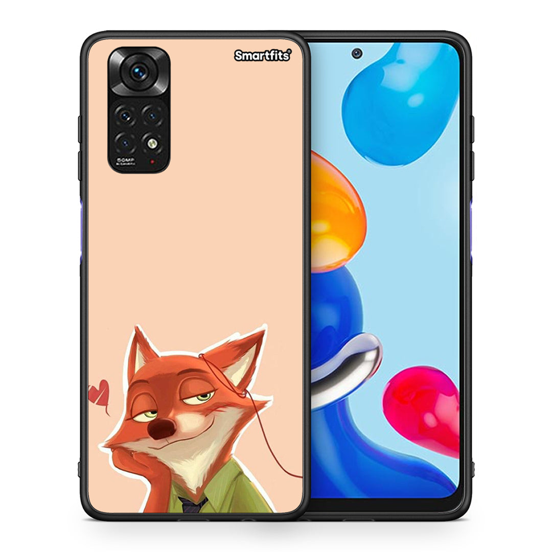 Θήκη Xiaomi Redmi 10/Redmi Note 11 4G Nick Wilde And Judy Hopps Love 1 από τη Smartfits με σχέδιο στο πίσω μέρος και μαύρο περίβλημα | Xiaomi Redmi 10/Redmi Note 11 4G Nick Wilde And Judy Hopps Love 1 case with colorful back and black bezels