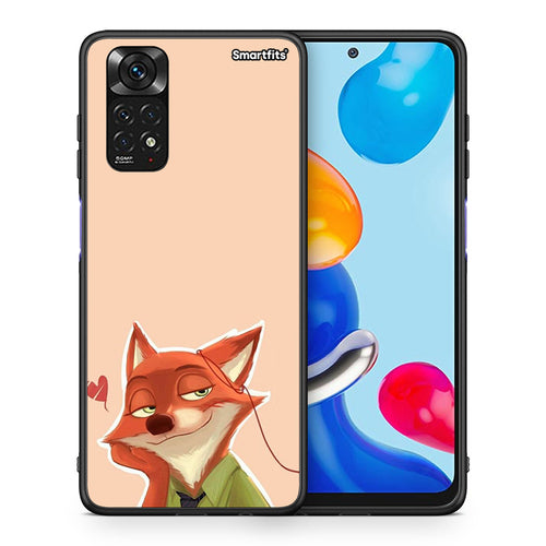 Θήκη Xiaomi Redmi 10/Redmi Note 11 4G Nick Wilde And Judy Hopps Love 1 από τη Smartfits με σχέδιο στο πίσω μέρος και μαύρο περίβλημα | Xiaomi Redmi 10/Redmi Note 11 4G Nick Wilde And Judy Hopps Love 1 case with colorful back and black bezels