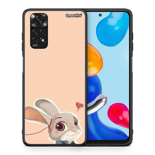 Θήκη Xiaomi Redmi Note 11 Nick Wilde And Judy Hopps Love 2 από τη Smartfits με σχέδιο στο πίσω μέρος και μαύρο περίβλημα | Xiaomi Redmi Note 11 Nick Wilde And Judy Hopps Love 2 case with colorful back and black bezels