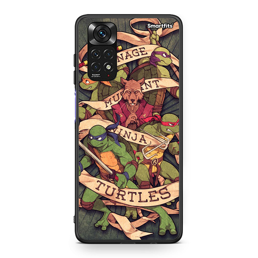 Xiaomi Redmi 10/Redmi Note 11 4G Ninja Turtles θήκη από τη Smartfits με σχέδιο στο πίσω μέρος και μαύρο περίβλημα | Smartphone case with colorful back and black bezels by Smartfits