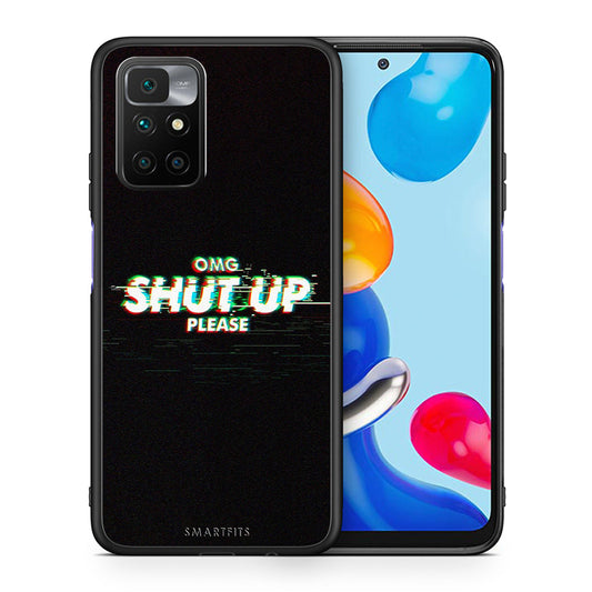 Θήκη Xiaomi Redmi 10/Redmi Note 11 4G OMG ShutUp από τη Smartfits με σχέδιο στο πίσω μέρος και μαύρο περίβλημα | Xiaomi Redmi 10/Redmi Note 11 4G OMG ShutUp case with colorful back and black bezels