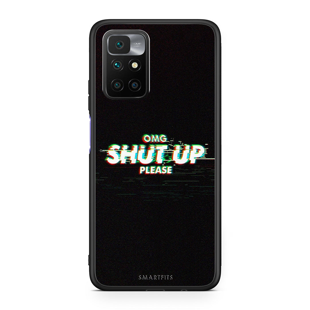Xiaomi Redmi 10/Redmi Note 11 4G OMG ShutUp θήκη από τη Smartfits με σχέδιο στο πίσω μέρος και μαύρο περίβλημα | Smartphone case with colorful back and black bezels by Smartfits