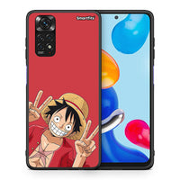 Thumbnail for Θήκη Xiaomi Redmi Note 11 Pirate Luffy από τη Smartfits με σχέδιο στο πίσω μέρος και μαύρο περίβλημα | Xiaomi Redmi Note 11 Pirate Luffy case with colorful back and black bezels