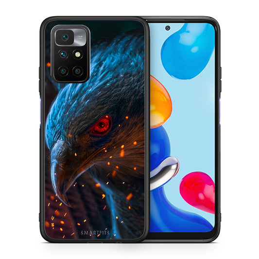 Θήκη Xiaomi Redmi 10/Redmi Note 11 4G Eagle PopArt από τη Smartfits με σχέδιο στο πίσω μέρος και μαύρο περίβλημα | Xiaomi Redmi 10/Redmi Note 11 4G Eagle PopArt case with colorful back and black bezels