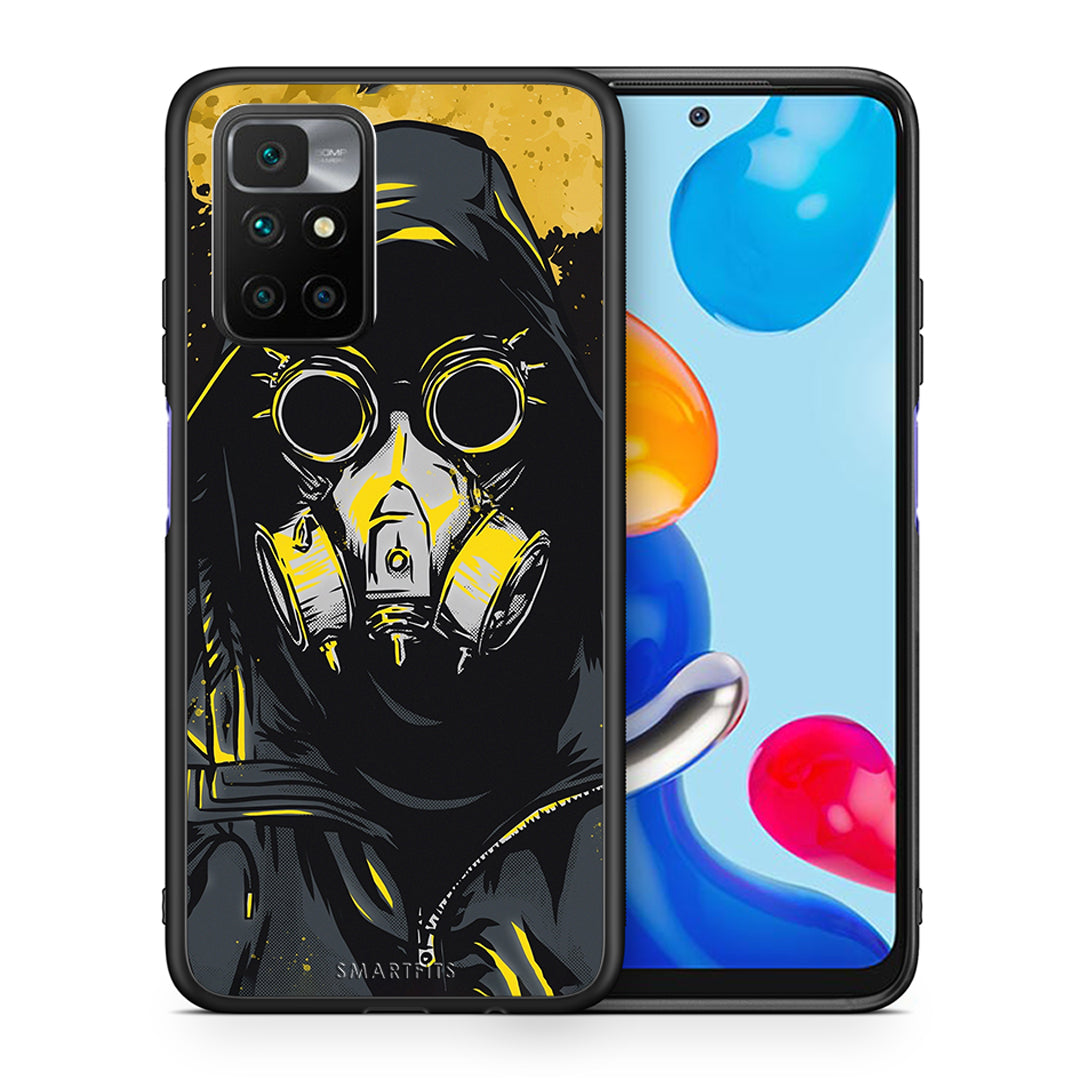 Θήκη Xiaomi Redmi 10/Redmi Note 11 4G Mask PopArt από τη Smartfits με σχέδιο στο πίσω μέρος και μαύρο περίβλημα | Xiaomi Redmi 10/Redmi Note 11 4G Mask PopArt case with colorful back and black bezels