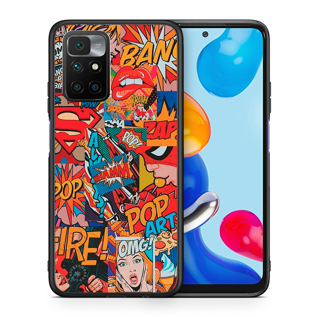 Θήκη Xiaomi Redmi 10/Redmi Note 11 4G PopArt OMG από τη Smartfits με σχέδιο στο πίσω μέρος και μαύρο περίβλημα | Xiaomi Redmi 10/Redmi Note 11 4G PopArt OMG case with colorful back and black bezels