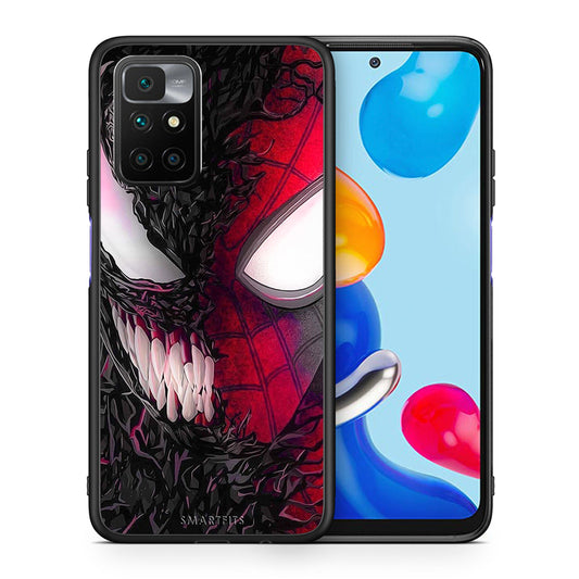 Θήκη Xiaomi Redmi 10/Redmi Note 11 4G SpiderVenom PopArt από τη Smartfits με σχέδιο στο πίσω μέρος και μαύρο περίβλημα | Xiaomi Redmi 10/Redmi Note 11 4G SpiderVenom PopArt case with colorful back and black bezels