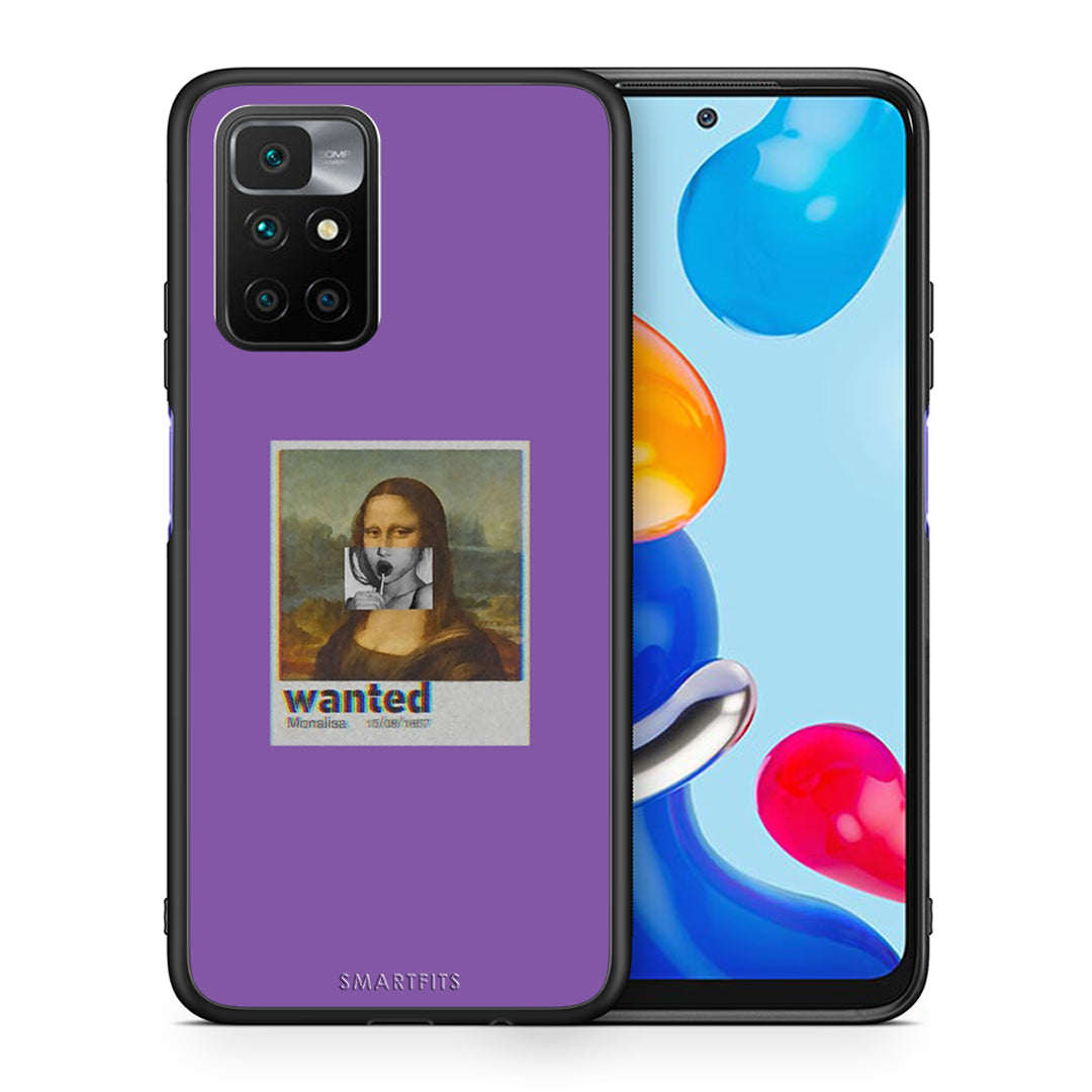 Θήκη Xiaomi Redmi 10/Redmi Note 11 4G Monalisa Popart από τη Smartfits με σχέδιο στο πίσω μέρος και μαύρο περίβλημα | Xiaomi Redmi 10/Redmi Note 11 4G Monalisa Popart case with colorful back and black bezels