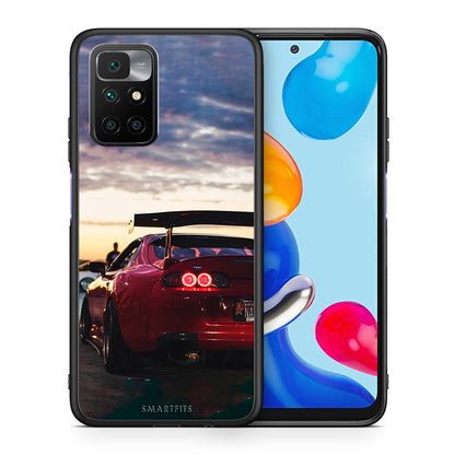 Θήκη Xiaomi Redmi 10/Redmi Note 11 4G Racing Supra από τη Smartfits με σχέδιο στο πίσω μέρος και μαύρο περίβλημα | Xiaomi Redmi 10/Redmi Note 11 4G Racing Supra case with colorful back and black bezels