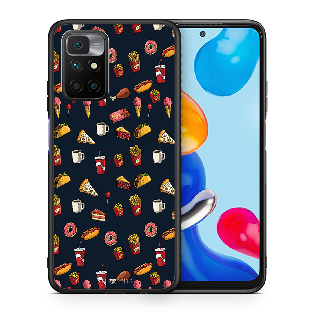 Θήκη Xiaomi Redmi 10/Redmi Note 11 4G Hungry Random από τη Smartfits με σχέδιο στο πίσω μέρος και μαύρο περίβλημα | Xiaomi Redmi 10/Redmi Note 11 4G Hungry Random case with colorful back and black bezels