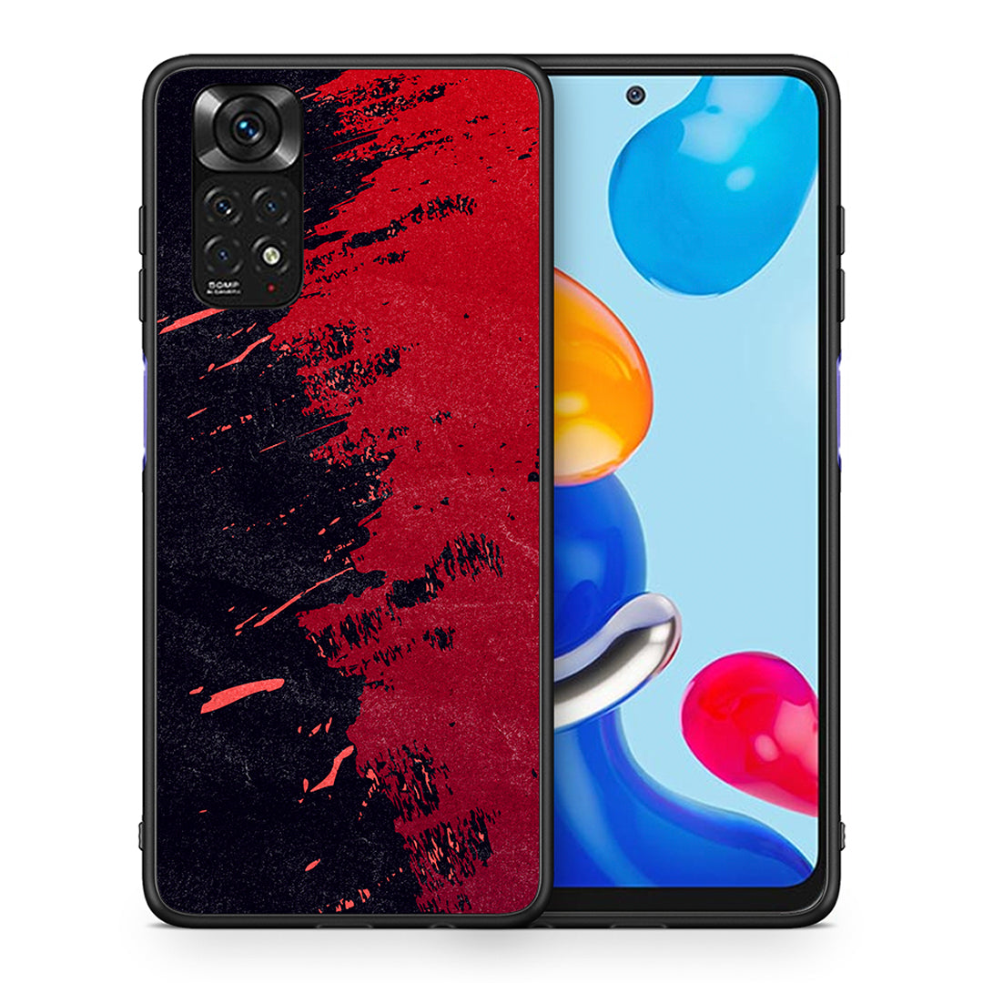 Θήκη Αγίου Βαλεντίνου Xiaomi Redmi Note 11 Red Paint από τη Smartfits με σχέδιο στο πίσω μέρος και μαύρο περίβλημα | Xiaomi Redmi Note 11 Red Paint case with colorful back and black bezels