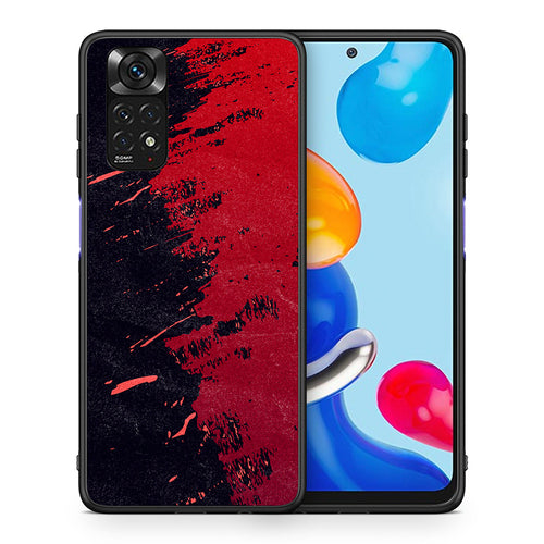 Θήκη Αγίου Βαλεντίνου Xiaomi Redmi Note 11 Red Paint από τη Smartfits με σχέδιο στο πίσω μέρος και μαύρο περίβλημα | Xiaomi Redmi Note 11 Red Paint case with colorful back and black bezels