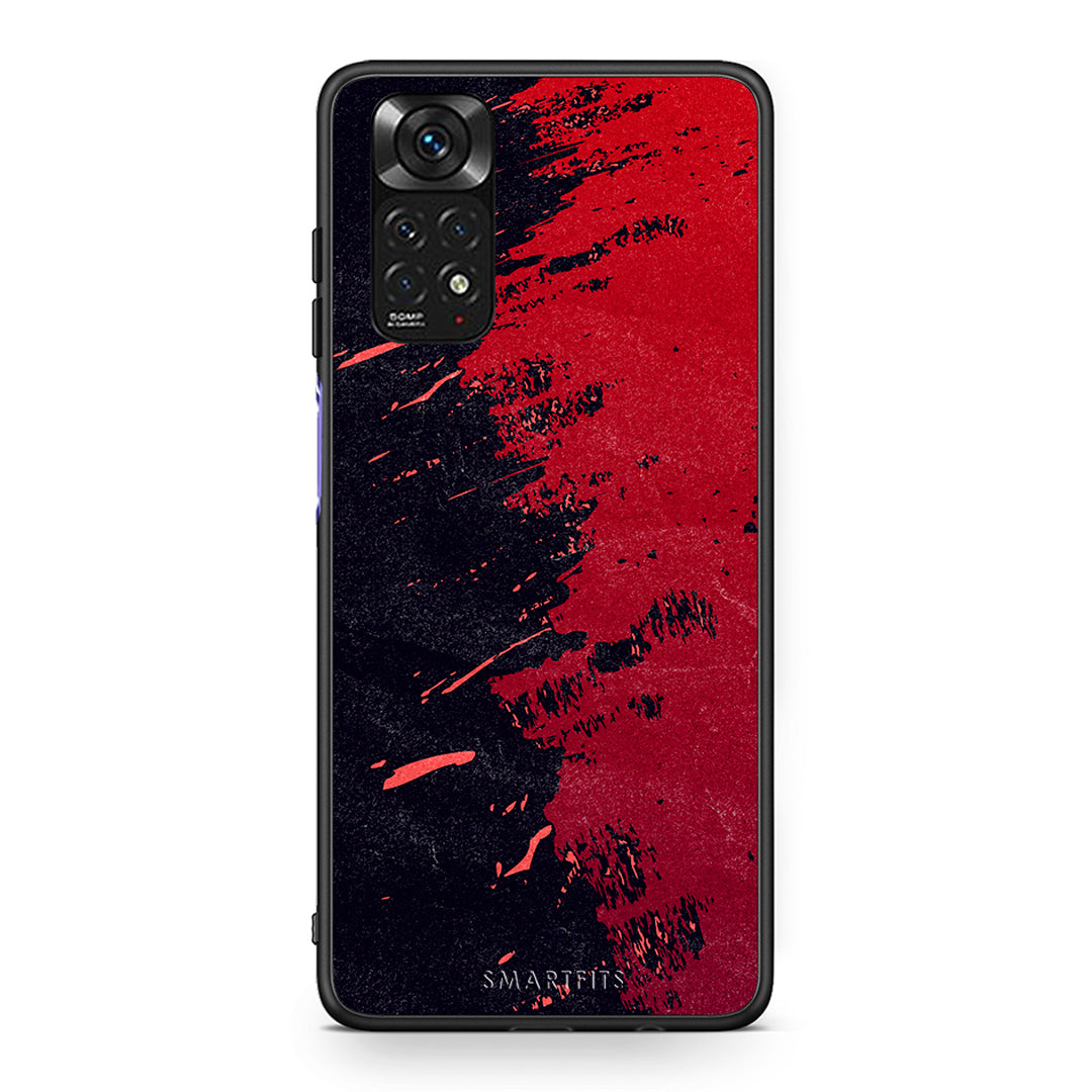 Xiaomi Redmi Note 11 Red Paint Θήκη Αγίου Βαλεντίνου από τη Smartfits με σχέδιο στο πίσω μέρος και μαύρο περίβλημα | Smartphone case with colorful back and black bezels by Smartfits