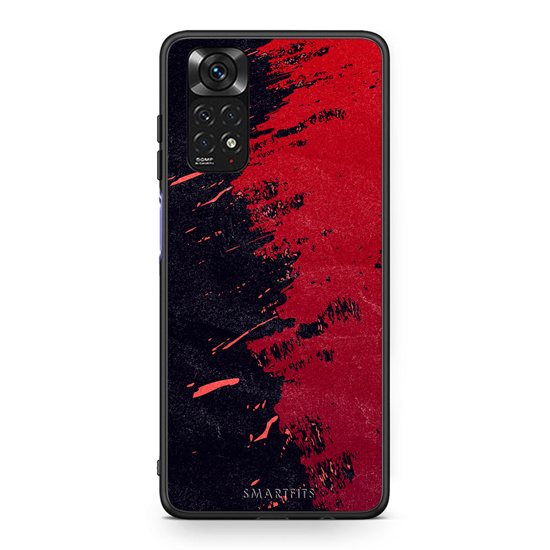 Xiaomi Redmi Note 11 Red Paint Θήκη Αγίου Βαλεντίνου από τη Smartfits με σχέδιο στο πίσω μέρος και μαύρο περίβλημα | Smartphone case with colorful back and black bezels by Smartfits
