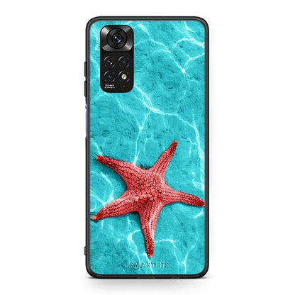 Xiaomi Redmi Note 11 Red Starfish Θήκη από τη Smartfits με σχέδιο στο πίσω μέρος και μαύρο περίβλημα | Smartphone case with colorful back and black bezels by Smartfits