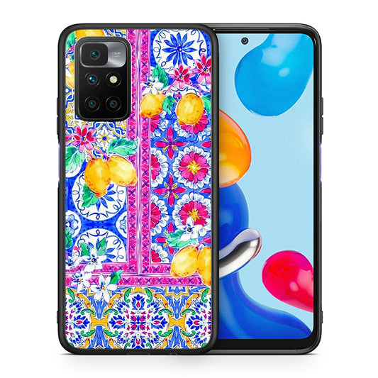 Θήκη Xiaomi Redmi 10/Redmi Note 11 4G Retro Spring από τη Smartfits με σχέδιο στο πίσω μέρος και μαύρο περίβλημα | Xiaomi Redmi 10/Redmi Note 11 4G Retro Spring case with colorful back and black bezels