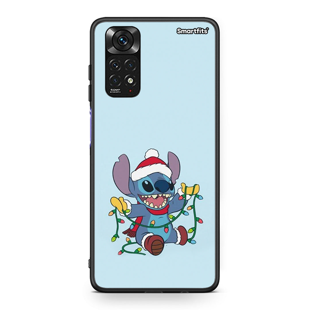 Xiaomi Redmi Note 11 Santa Stich θήκη από τη Smartfits με σχέδιο στο πίσω μέρος και μαύρο περίβλημα | Smartphone case with colorful back and black bezels by Smartfits