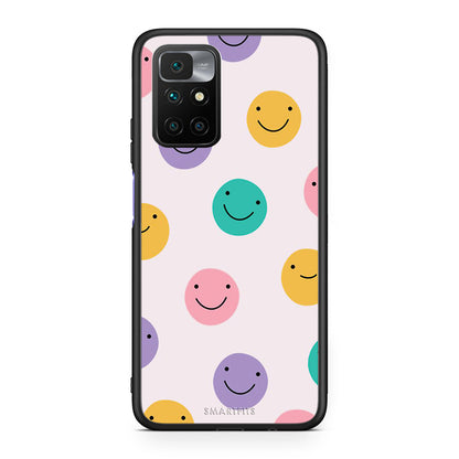 Xiaomi Redmi 10/Redmi Note 11 4G Smiley Faces θήκη από τη Smartfits με σχέδιο στο πίσω μέρος και μαύρο περίβλημα | Smartphone case with colorful back and black bezels by Smartfits