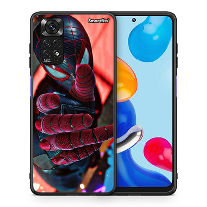 Θήκη Xiaomi Redmi Note 11 Spider Hand από τη Smartfits με σχέδιο στο πίσω μέρος και μαύρο περίβλημα | Xiaomi Redmi Note 11 Spider Hand case with colorful back and black bezels
