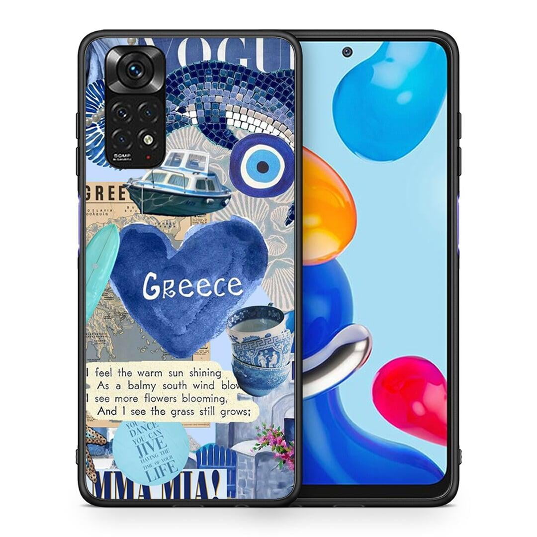 Θήκη Xiaomi Redmi Note 11 Summer In Greece από τη Smartfits με σχέδιο στο πίσω μέρος και μαύρο περίβλημα | Xiaomi Redmi Note 11 Summer In Greece case with colorful back and black bezels