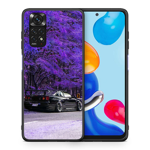 Θήκη Αγίου Βαλεντίνου Xiaomi Redmi Note 11 Super Car από τη Smartfits με σχέδιο στο πίσω μέρος και μαύρο περίβλημα | Xiaomi Redmi Note 11 Super Car case with colorful back and black bezels