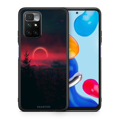 Θήκη Xiaomi Redmi 10/Redmi Note 11 4G Sunset Tropic από τη Smartfits με σχέδιο στο πίσω μέρος και μαύρο περίβλημα | Xiaomi Redmi 10/Redmi Note 11 4G Sunset Tropic case with colorful back and black bezels