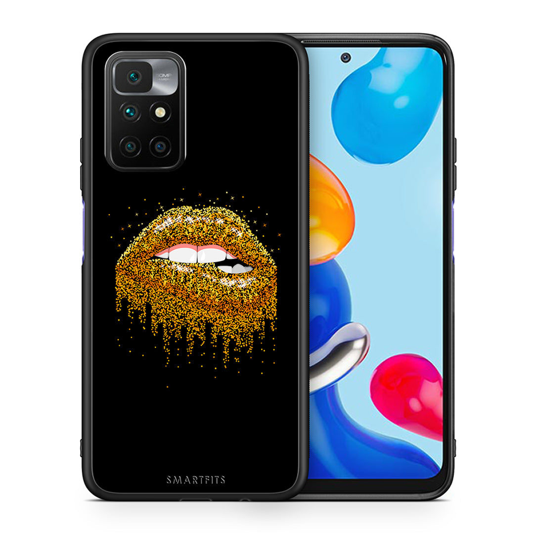 Θήκη Xiaomi Redmi 10/Redmi Note 11 4G Golden Valentine από τη Smartfits με σχέδιο στο πίσω μέρος και μαύρο περίβλημα | Xiaomi Redmi 10/Redmi Note 11 4G Golden Valentine case with colorful back and black bezels