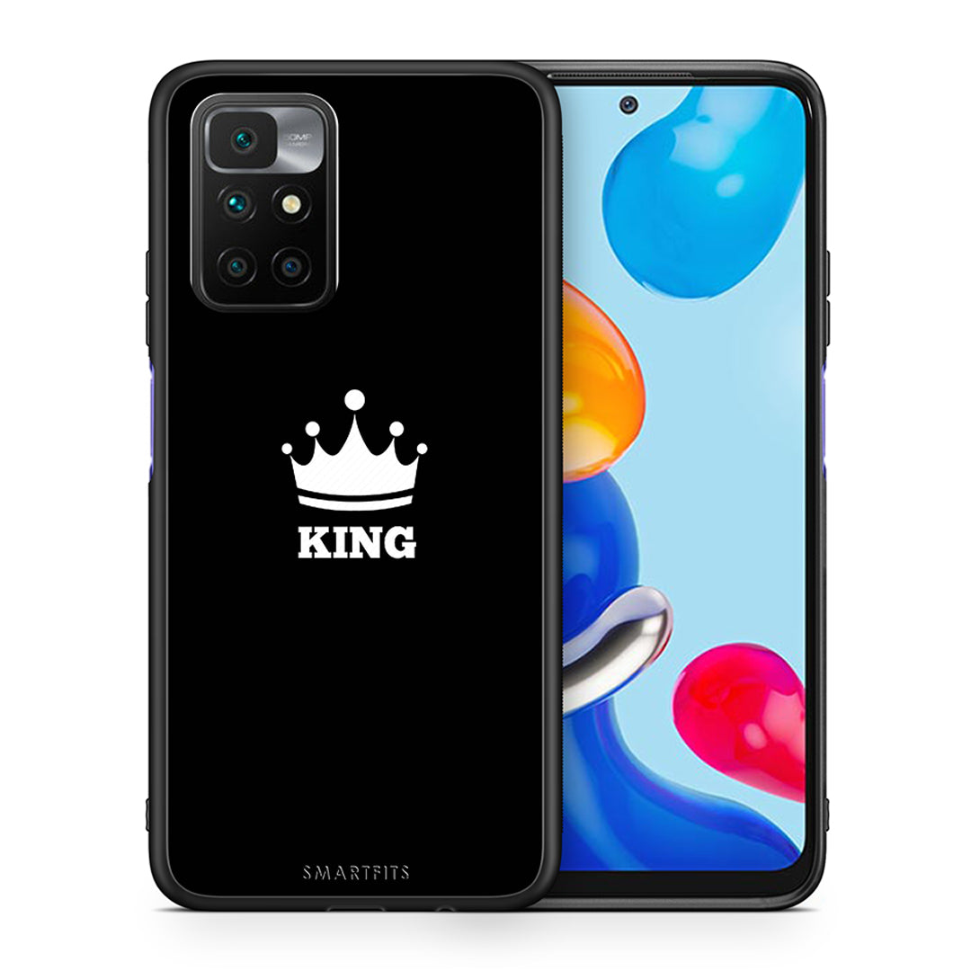 Θήκη Xiaomi Redmi 10/Redmi Note 11 4G King Valentine από τη Smartfits με σχέδιο στο πίσω μέρος και μαύρο περίβλημα | Xiaomi Redmi 10/Redmi Note 11 4G King Valentine case with colorful back and black bezels