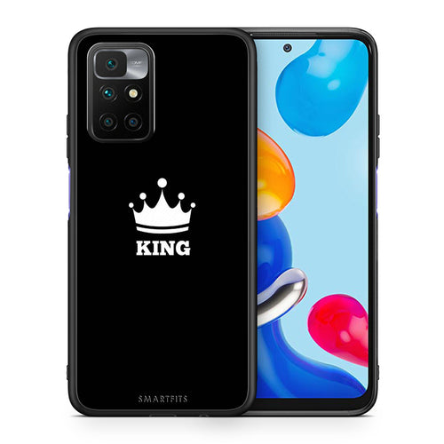 Θήκη Xiaomi Redmi 10/Redmi Note 11 4G King Valentine από τη Smartfits με σχέδιο στο πίσω μέρος και μαύρο περίβλημα | Xiaomi Redmi 10/Redmi Note 11 4G King Valentine case with colorful back and black bezels