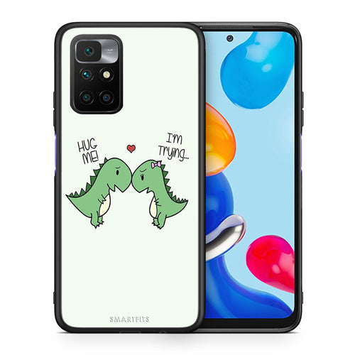 Θήκη Xiaomi Redmi 10/Redmi Note 11 4G Rex Valentine από τη Smartfits με σχέδιο στο πίσω μέρος και μαύρο περίβλημα | Xiaomi Redmi 10/Redmi Note 11 4G Rex Valentine case with colorful back and black bezels