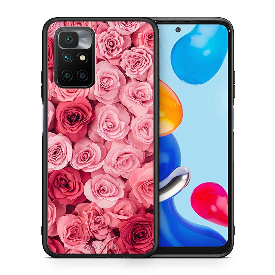 Θήκη Xiaomi Redmi 10/Redmi Note 11 4G RoseGarden Valentine από τη Smartfits με σχέδιο στο πίσω μέρος και μαύρο περίβλημα | Xiaomi Redmi 10/Redmi Note 11 4G RoseGarden Valentine case with colorful back and black bezels