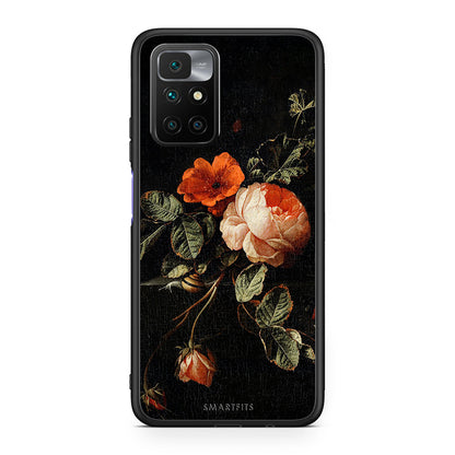Xiaomi Redmi 10/Redmi Note 11 4G Vintage Roses θήκη από τη Smartfits με σχέδιο στο πίσω μέρος και μαύρο περίβλημα | Smartphone case with colorful back and black bezels by Smartfits
