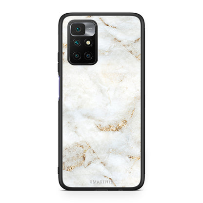 Xiaomi Redmi 10/Redmi Note 11 4G White Gold Marble θήκη από τη Smartfits με σχέδιο στο πίσω μέρος και μαύρο περίβλημα | Smartphone case with colorful back and black bezels by Smartfits