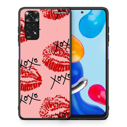 Θήκη Xiaomi Redmi 10/Redmi Note 11 4G XOXO Lips από τη Smartfits με σχέδιο στο πίσω μέρος και μαύρο περίβλημα | Xiaomi Redmi 10/Redmi Note 11 4G XOXO Lips case with colorful back and black bezels