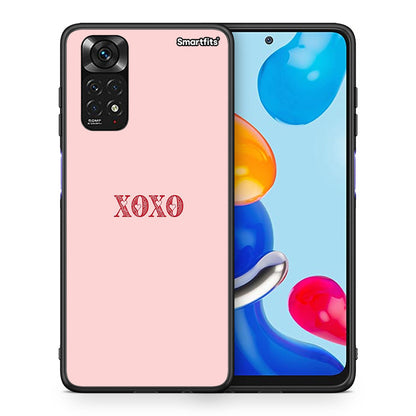 Θήκη Xiaomi Redmi Note 11 XOXO Love από τη Smartfits με σχέδιο στο πίσω μέρος και μαύρο περίβλημα | Xiaomi Redmi Note 11 XOXO Love case with colorful back and black bezels