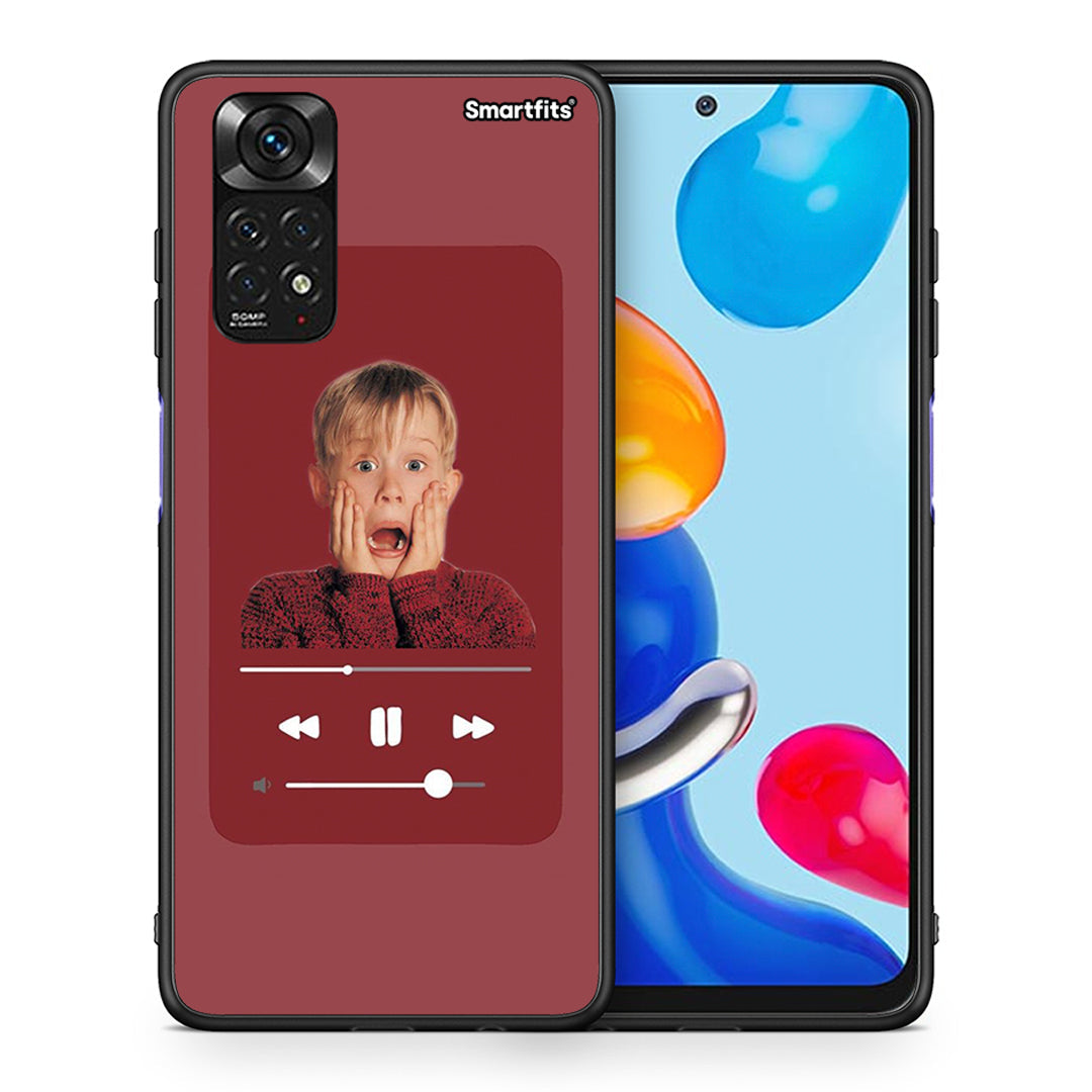 Θήκη Xiaomi Redmi Note 11 Xmas Alone Music από τη Smartfits με σχέδιο στο πίσω μέρος και μαύρο περίβλημα | Xiaomi Redmi Note 11 Xmas Alone Music case with colorful back and black bezels