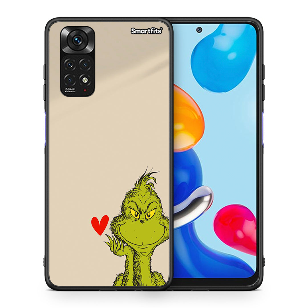 Θήκη Xiaomi Redmi 10/Redmi Note 11 4G Xmas Grinch από τη Smartfits με σχέδιο στο πίσω μέρος και μαύρο περίβλημα | Xiaomi Redmi 10/Redmi Note 11 4G Xmas Grinch case with colorful back and black bezels