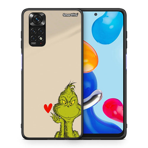 Θήκη Xiaomi Redmi Note 11 Xmas Grinch από τη Smartfits με σχέδιο στο πίσω μέρος και μαύρο περίβλημα | Xiaomi Redmi Note 11 Xmas Grinch case with colorful back and black bezels