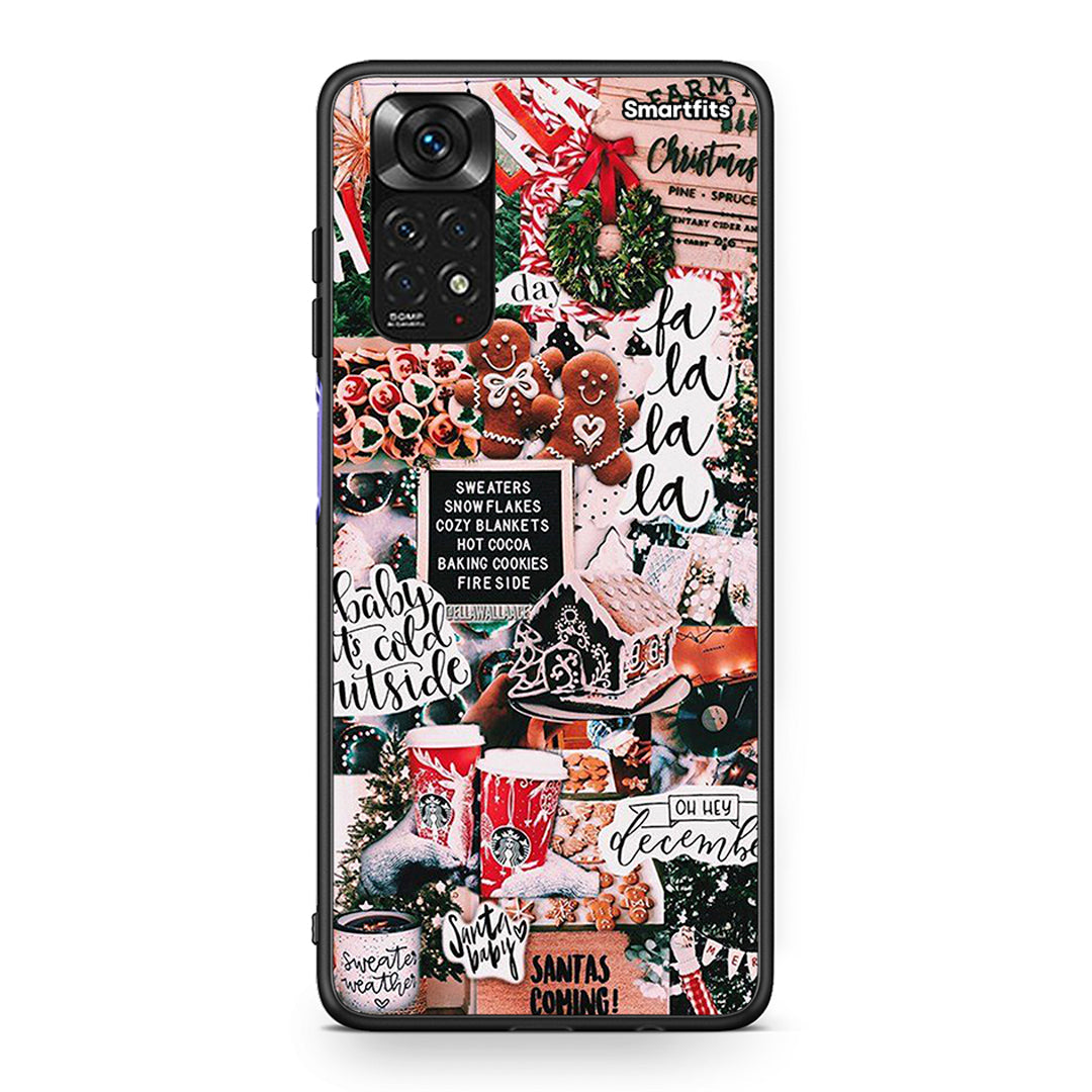 Xiaomi Redmi 10/Redmi Note 11 4G Xmas Habbits θήκη από τη Smartfits με σχέδιο στο πίσω μέρος και μαύρο περίβλημα | Smartphone case with colorful back and black bezels by Smartfits