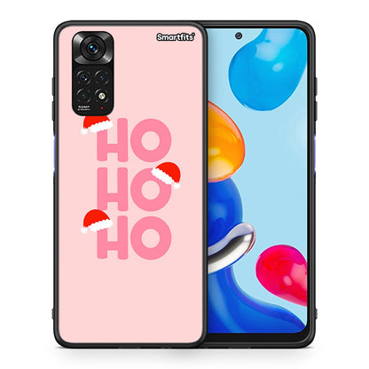 Θήκη Xiaomi Redmi Note 11 Xmas Ho Ho Ho από τη Smartfits με σχέδιο στο πίσω μέρος και μαύρο περίβλημα | Xiaomi Redmi Note 11 Xmas Ho Ho Ho case with colorful back and black bezels
