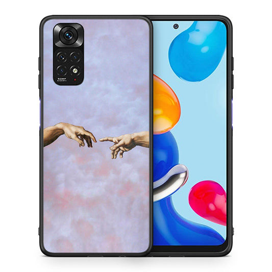 Θήκη Xiaomi Redmi Note 11 Adam Hand από τη Smartfits με σχέδιο στο πίσω μέρος και μαύρο περίβλημα | Xiaomi Redmi Note 11 Adam Hand case with colorful back and black bezels