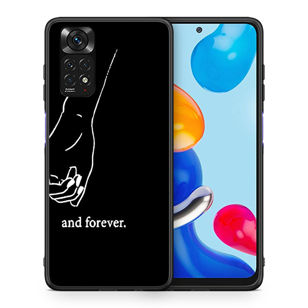 Θήκη Αγίου Βαλεντίνου Xiaomi Redmi Note 11 Always & Forever 2 από τη Smartfits με σχέδιο στο πίσω μέρος και μαύρο περίβλημα | Xiaomi Redmi Note 11 Always & Forever 2 case with colorful back and black bezels