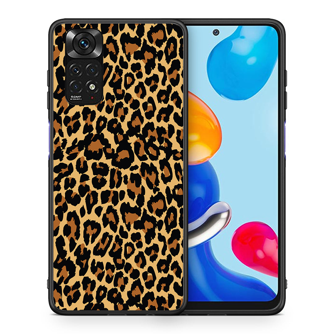 Θήκη Xiaomi Redmi Note 11 Leopard Animal από τη Smartfits με σχέδιο στο πίσω μέρος και μαύρο περίβλημα | Xiaomi Redmi Note 11 Leopard Animal case with colorful back and black bezels