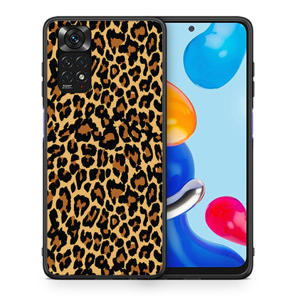 Θήκη Xiaomi Redmi Note 11 Leopard Animal από τη Smartfits με σχέδιο στο πίσω μέρος και μαύρο περίβλημα | Xiaomi Redmi Note 11 Leopard Animal case with colorful back and black bezels