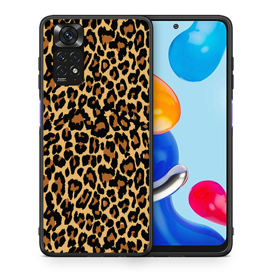Θήκη Xiaomi Redmi Note 11 Leopard Animal από τη Smartfits με σχέδιο στο πίσω μέρος και μαύρο περίβλημα | Xiaomi Redmi Note 11 Leopard Animal case with colorful back and black bezels