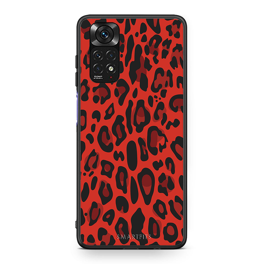 4 - Xiaomi Redmi Note 11 Red Leopard Animal case, cover, bumper