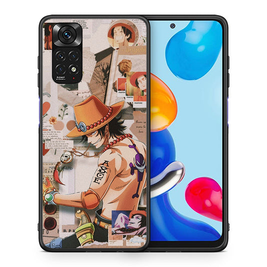 Θήκη Xiaomi Redmi Note 11 Anime Collage από τη Smartfits με σχέδιο στο πίσω μέρος και μαύρο περίβλημα | Xiaomi Redmi Note 11 Anime Collage case with colorful back and black bezels